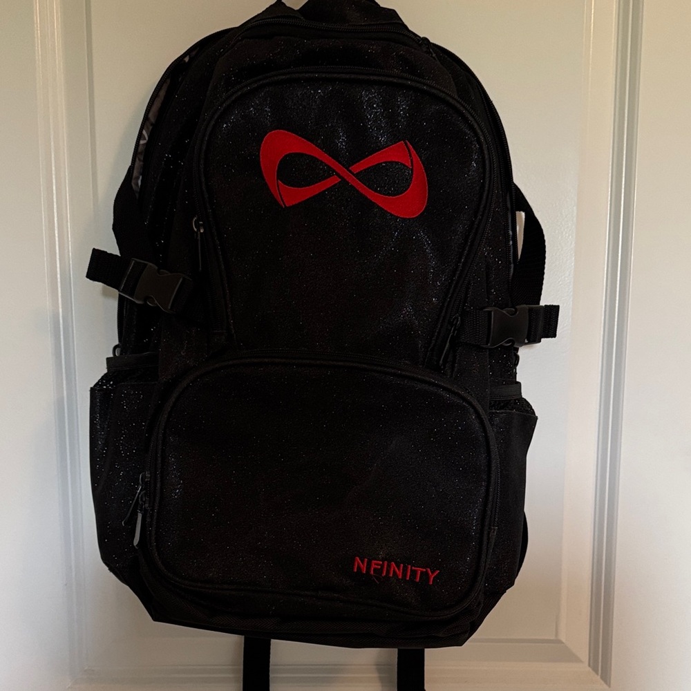NFINITY Black Backpack with Red Infinity Emblem